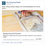 Continuing Studies Facebook ad - arts - spring 2015